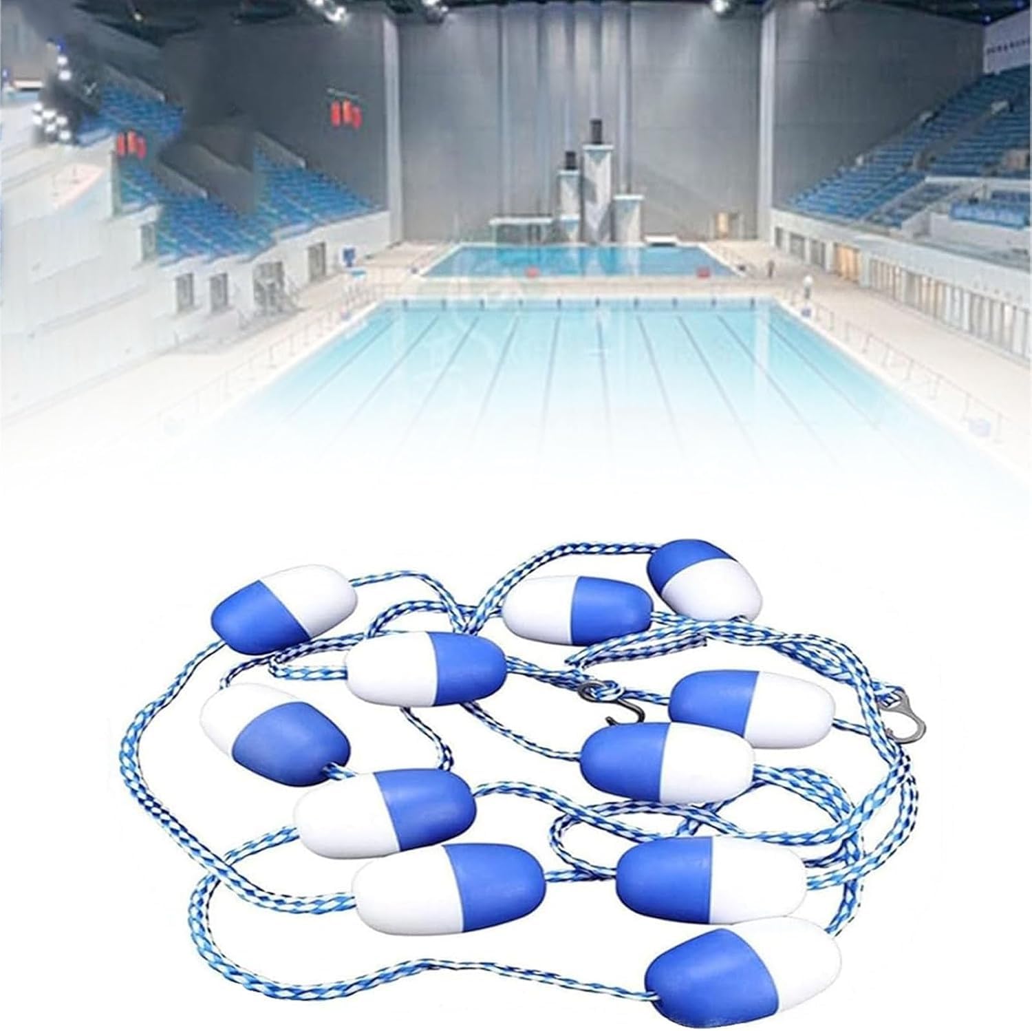 Schwimmbahntrennseil, schwimmende Wettkampfleine für einfachen Aufbau, langlebig und wetterbeständig, ideal für Schwimmveranstaltungen und Training