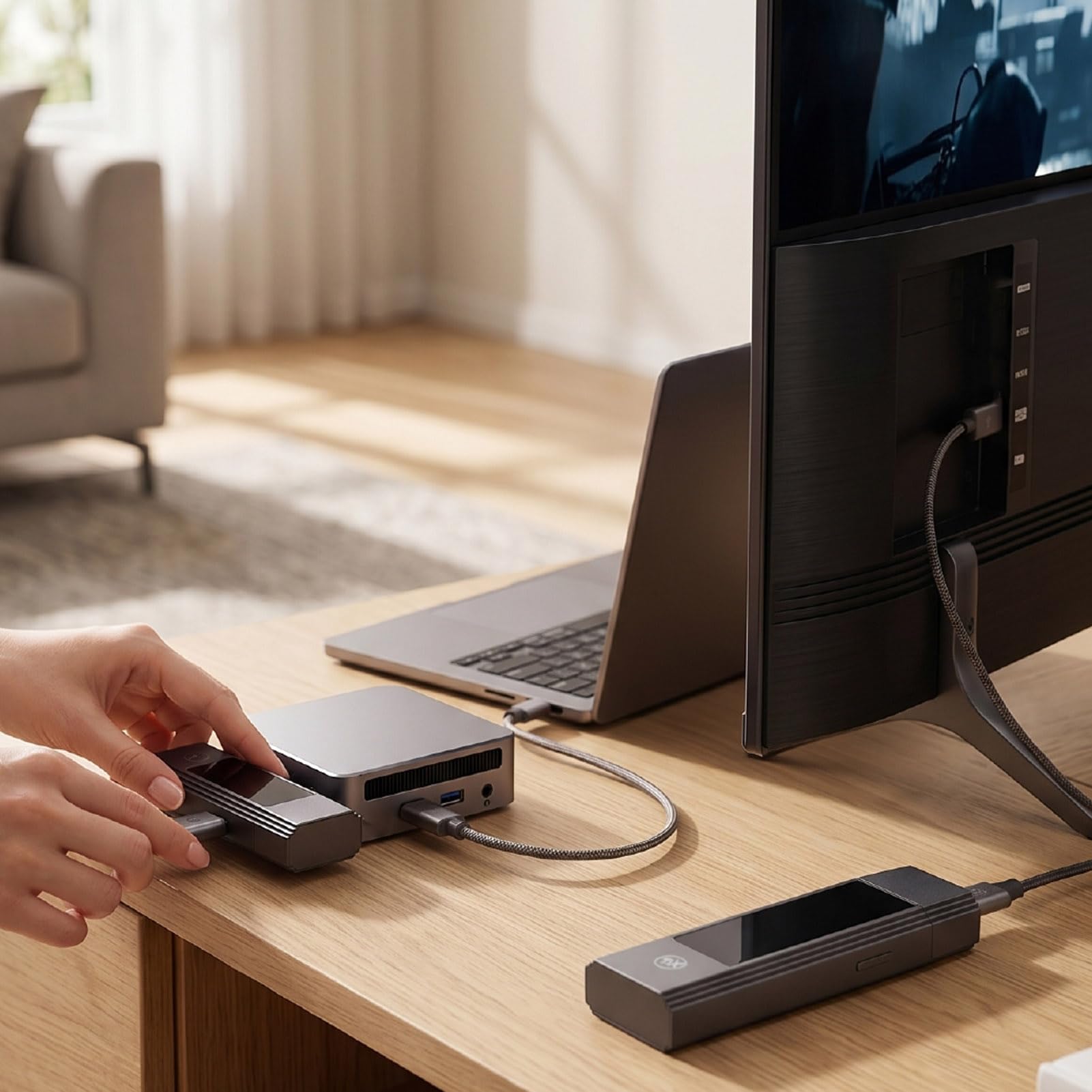 Bezprzewodowy Nadajnik i Odbiornik HDMI, Zasięg 50 M | Niskie Opóźnienia, Plug and Play, 4K do 1080P, Dwuzakresowy 2.4G 5G, Zestaw Przedłużacza HDMI do Kamery PC TV Box