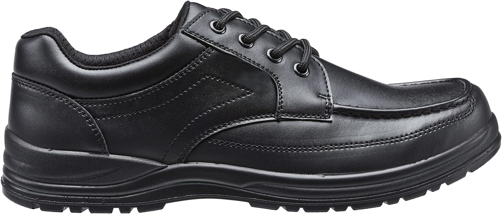 TREADS Kids School Shoes Children’s Black Leather 12 Month Indestructible Guarantee, Lace up Formal Footwear with Adjustable Width ‘Dual Fit’ Technology, Perfect for Active Boys Auckland 2.5/3 UK