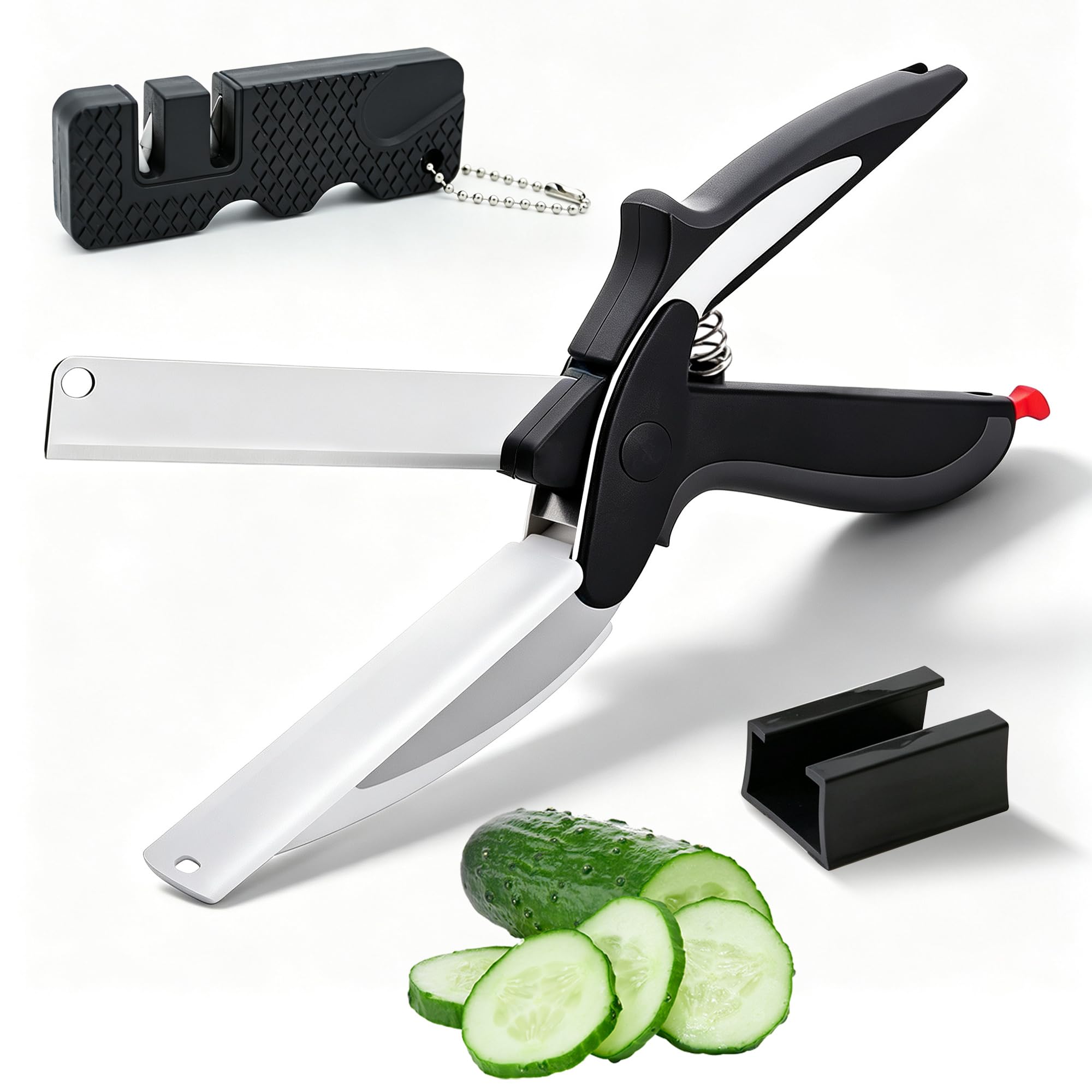 2 in 1 Kitchen Scissors for Food with Cutting Board, Safety Lock