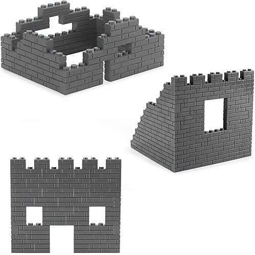 Miniatura 4 de Feleph Juego de 260 piezas de ladrillos de perfil de mampostería, bloques de construcción multicolor para pared, piezas y piezas MOC, juego de