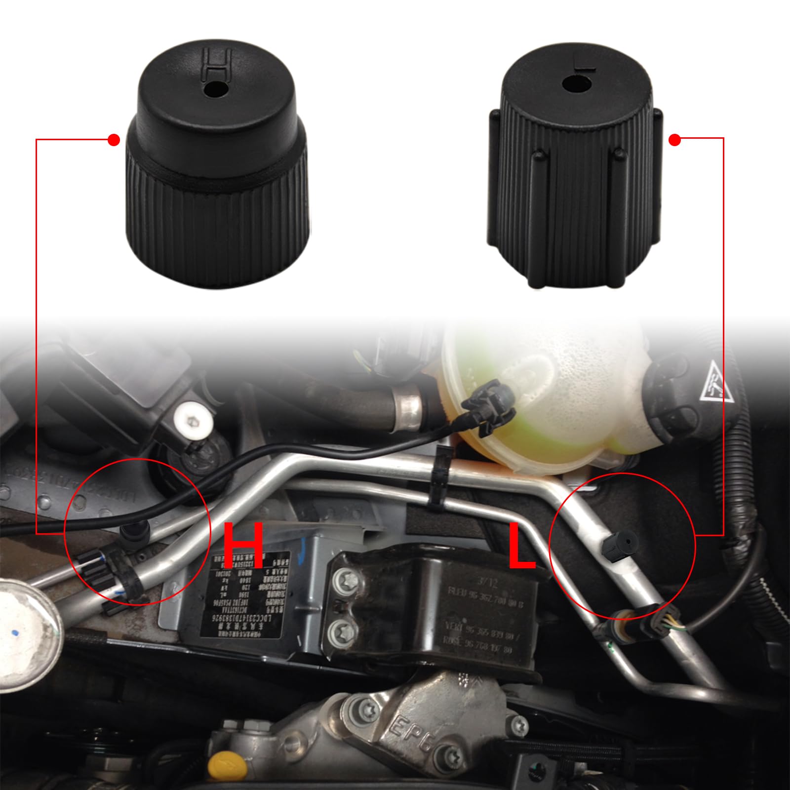 Set di 20 tappi per valvole per climatizzatori, adattatore per auto, set di tappi di ricambio con servizio R134a, sistema AC, riparazione del condizionatore d'aria (13 mm/16 mm)