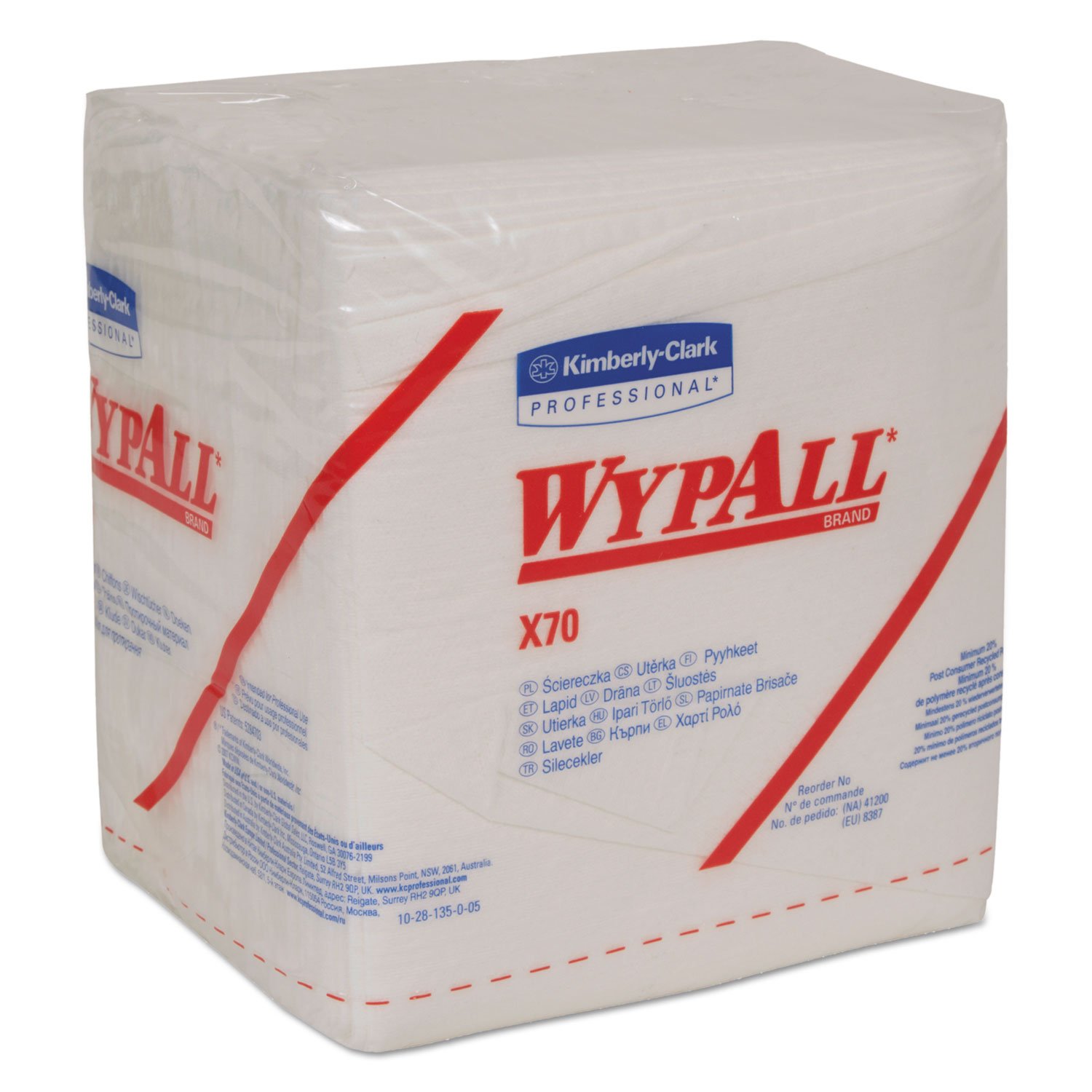 X70 Cloths, 1/4 Fold, 12 1/2 x 12, White, 76/Pack, 12 Packs/Carton