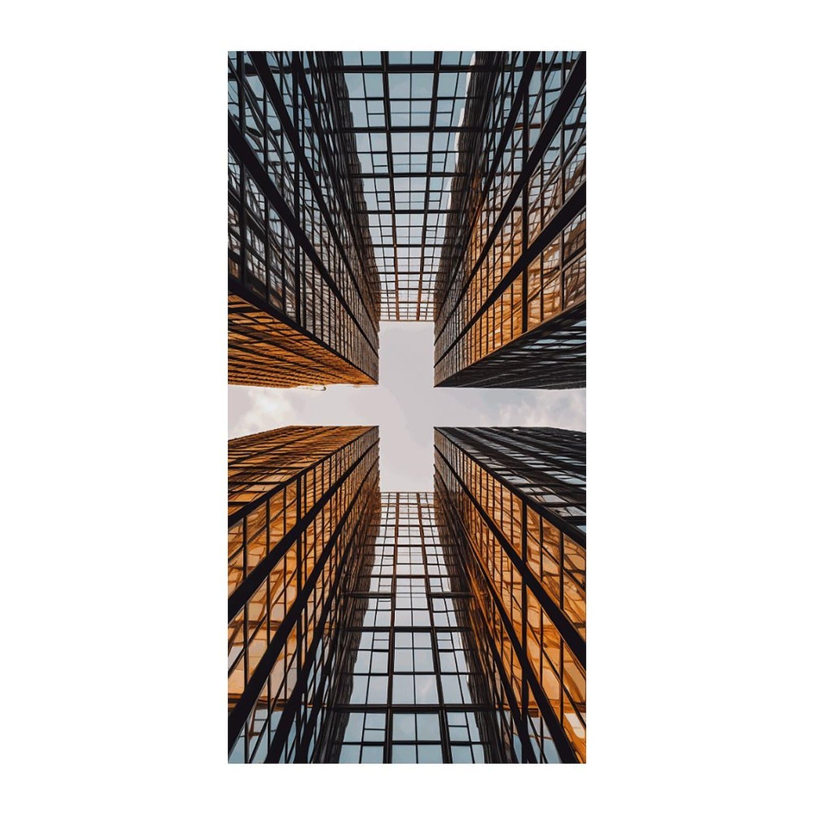 Adfgyerh Style Skyscraper Looking Up At Sky Curtains，Polyester Blackout Extra Wide，Door Curtain， 35.4X 70.9 Inch For Temporary Room Dividers Bedroom Living Room，Room Darkening Curtains ，For Doorway Privacy For Wal