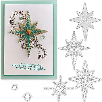 7pcs/Set Starlight Snowflake Metal Die Cuts,Christmas Snowflake Card Cutting Dies Cut Stencils DIY Scrapbooking Embossing Paper Card Art Craft Card Making