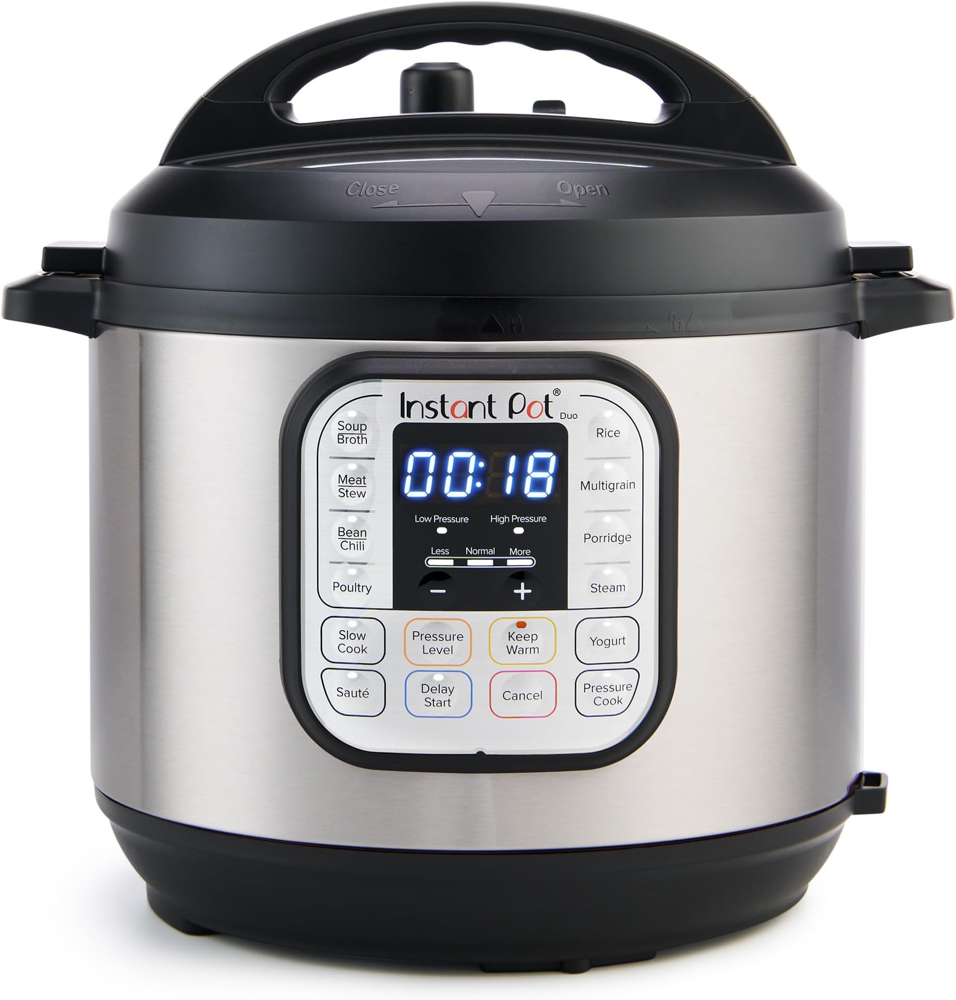 Duo 7-in-1 Electric Pressure Cooker, Slow Cooker, Rice Cooker, Steamer, Sauté, Yogurt Maker, Warmer & Sterilizer, Includes App with Over 800 Recipes, Stainless Steel, 8 Quart
