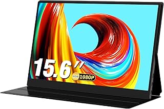 Bimawen Portable Monitor for laptop 15.6 inch IPS LED screen 100% sRGB 1080P HDR FHD,dual USB Type-C Monitor,PS4/Switch/PC/Mac/Compatible,1920 x 1080p,2 Built-in Speaker