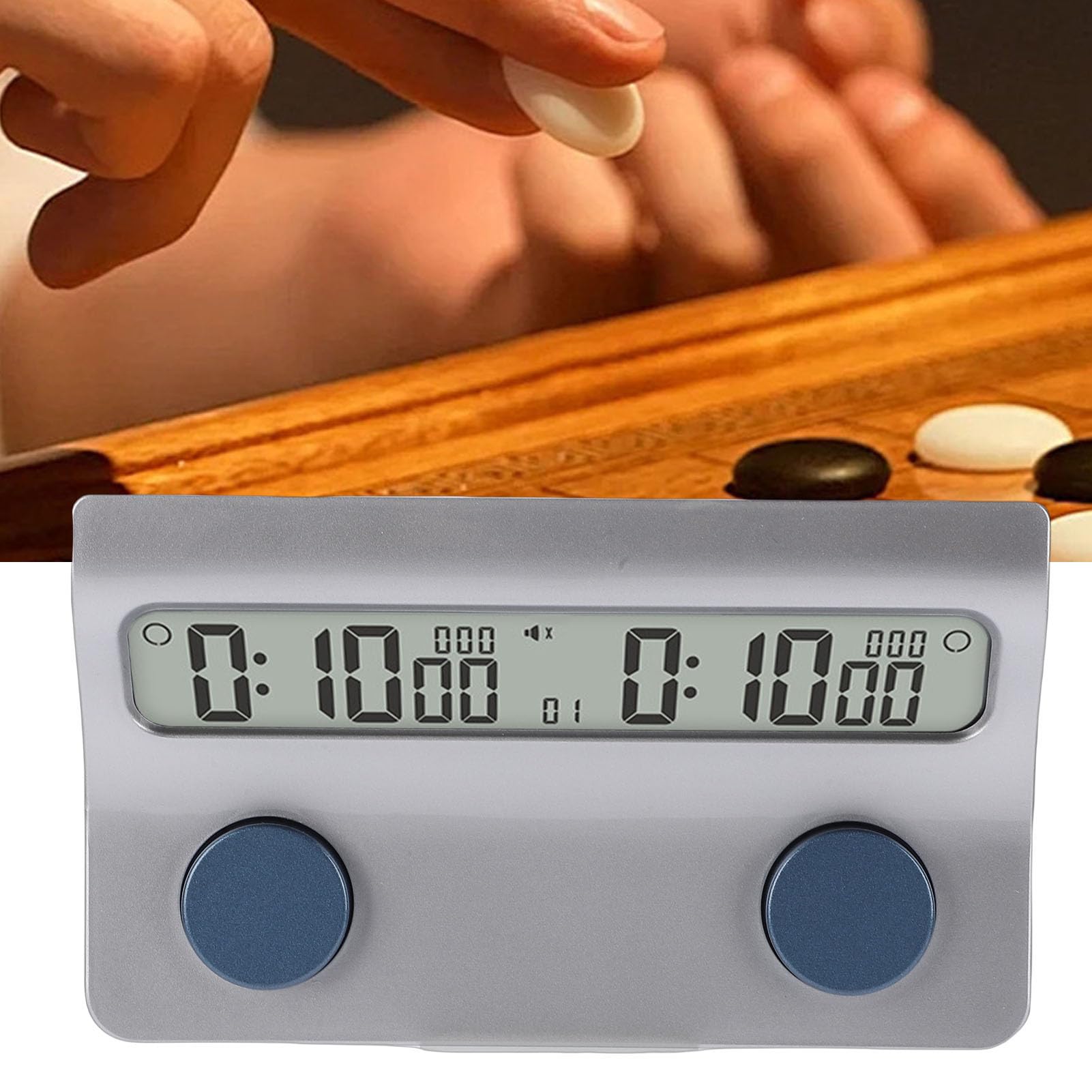 Fockety Schachuhr-Timer, Leiser Dual-Modi-Summer mit Akustischem Signalton und Visuellen Alarmen, für Brettspielturniere, Schachclubs, Go Chinese Chess International Chess