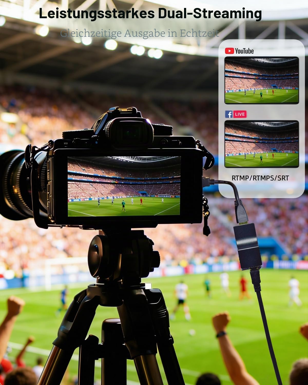 DDMALL H.265 H.264 HDMI Video Encoder, Mini 1080P Hardware 2K Encoder für Live-Streaming | SRT RTMP RTMPS RTSP Gerät mit Cloud-Management | Kompatibel mit YouTube, Facebook, Twitch (AVC-2K)