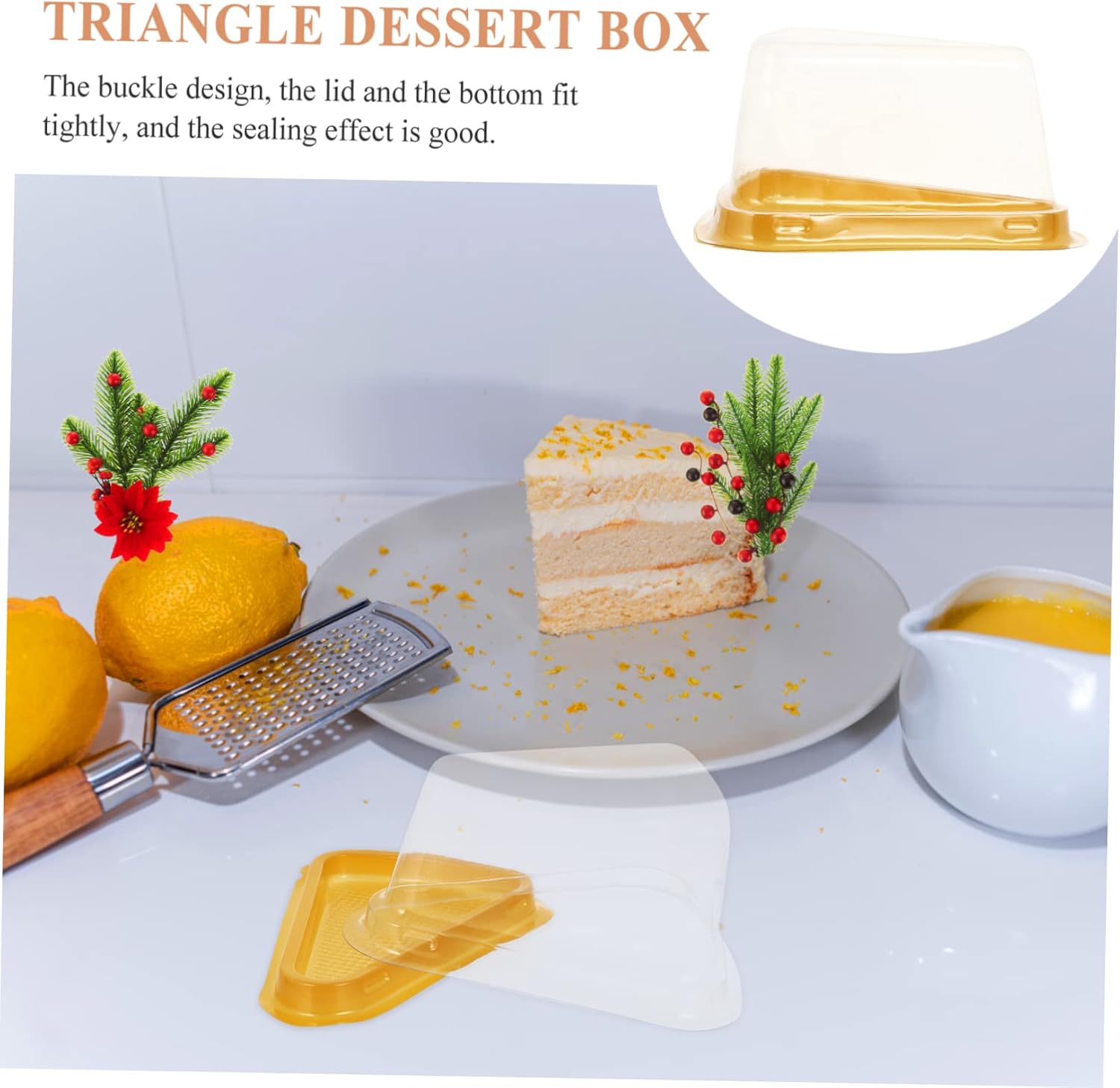 Zerodeko 100pcs Transparent Triangle Cake Boxes for Mousse and Cheesecake Elegant Single Cupcake Container for Parties and Treats Simple Design Convenient Buckle Closure