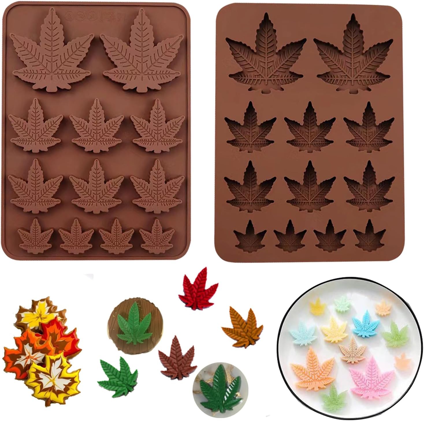 HYCSC Leaf Silicone Mold, 12 Cavity Leaf Chocolate Mold