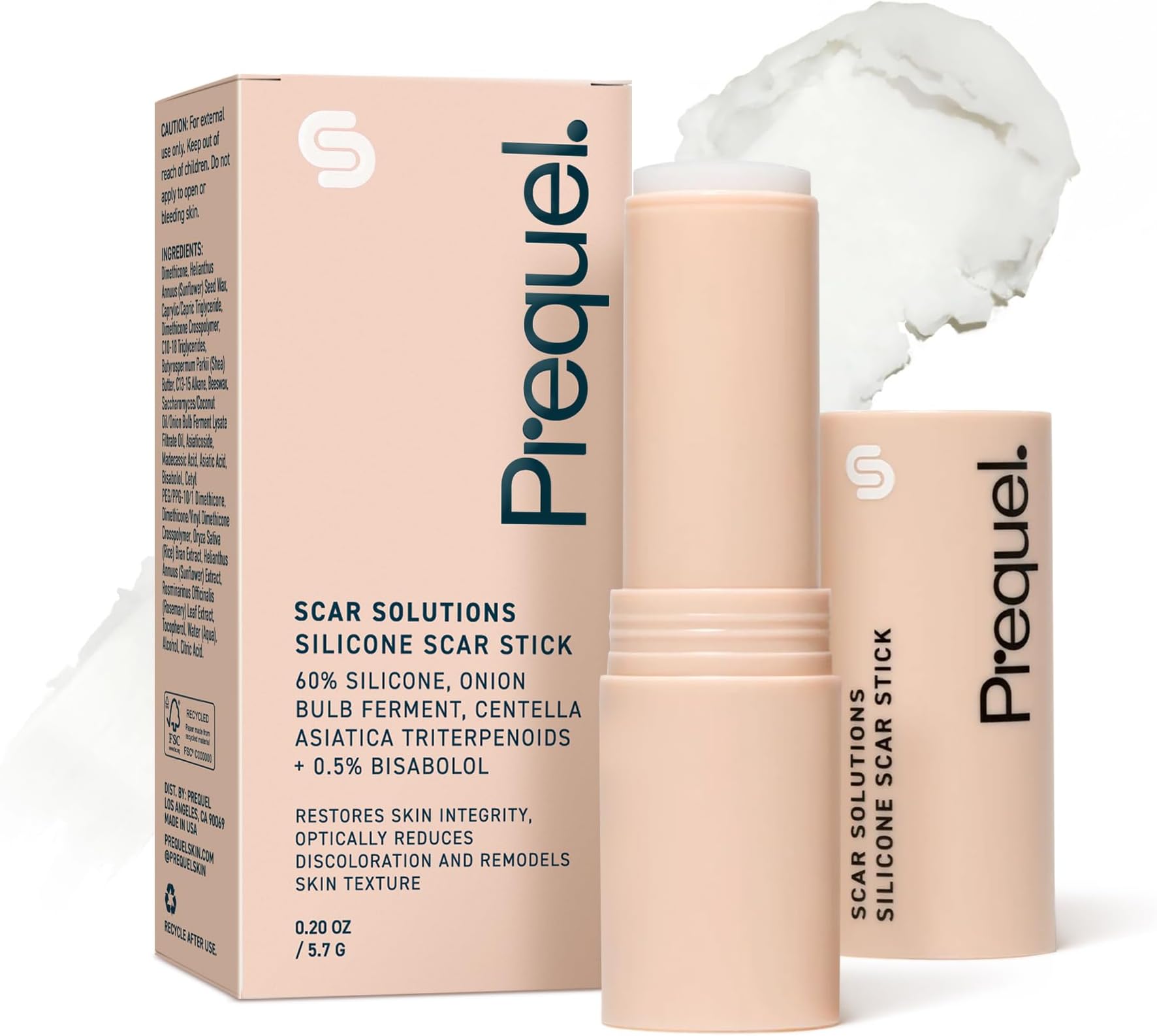 Skin Scar Solutions 60% Silicone Scar Stick. Thick Solid Velvety Film for Scars. Formula Infused with Centella Asiatica Extracts and Vitamin E. Soothing and Occlusive