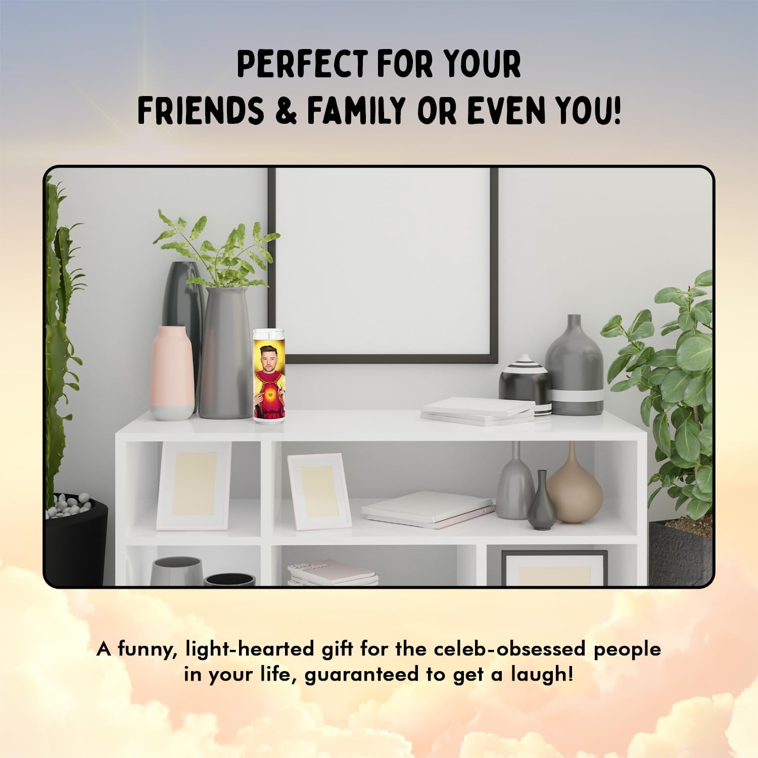 Justin Celebrity Glass Jar Candle – Unscented Handmade Soy Wax Votive Candle – Unique Gift for Music Lovers – Home Decor Collectible for Living Room & Office – 8 Inch