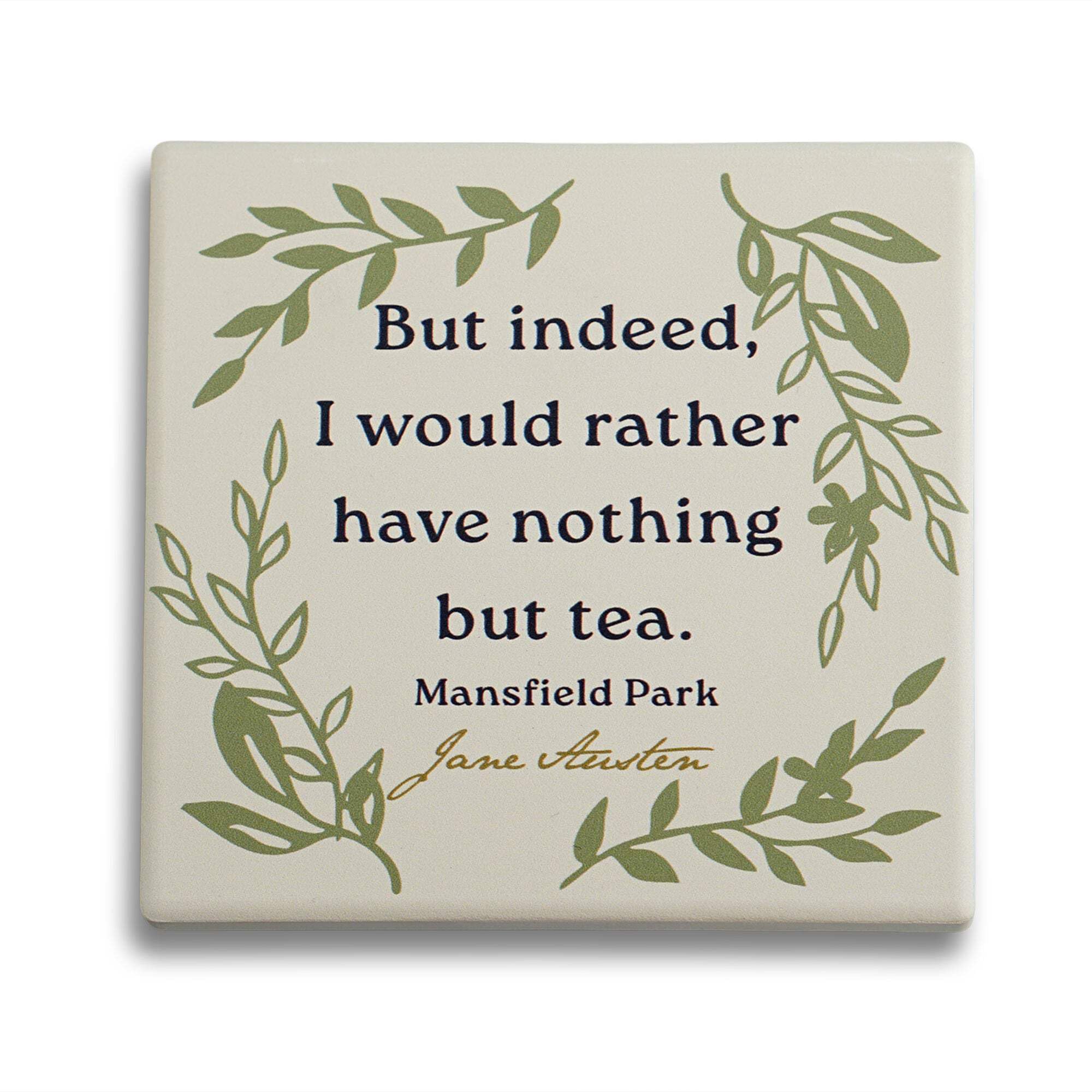 Half Moon Bay Jane Austen Coaster Single Ceramic - Jane Austen | Cork Backed Coaster | Tableware | Drink Coasters | Home Decor | Official Licensed Merchandise