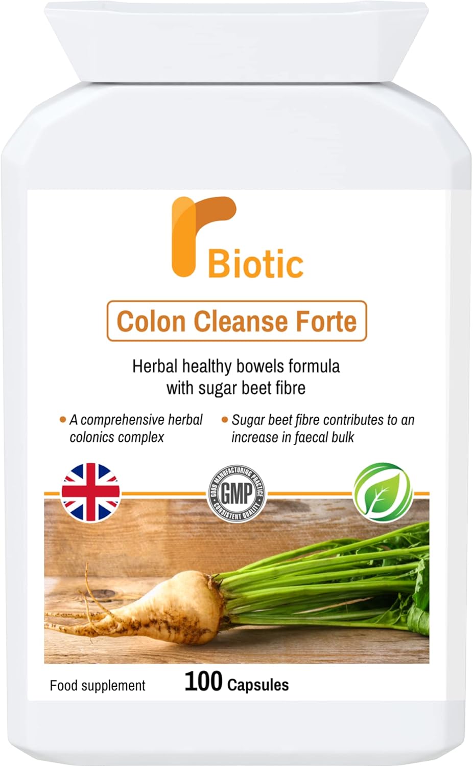 Colon Cleanse Forte.Herbal colonics Complex (with Sugar Beet Fibre):100 Capsules
