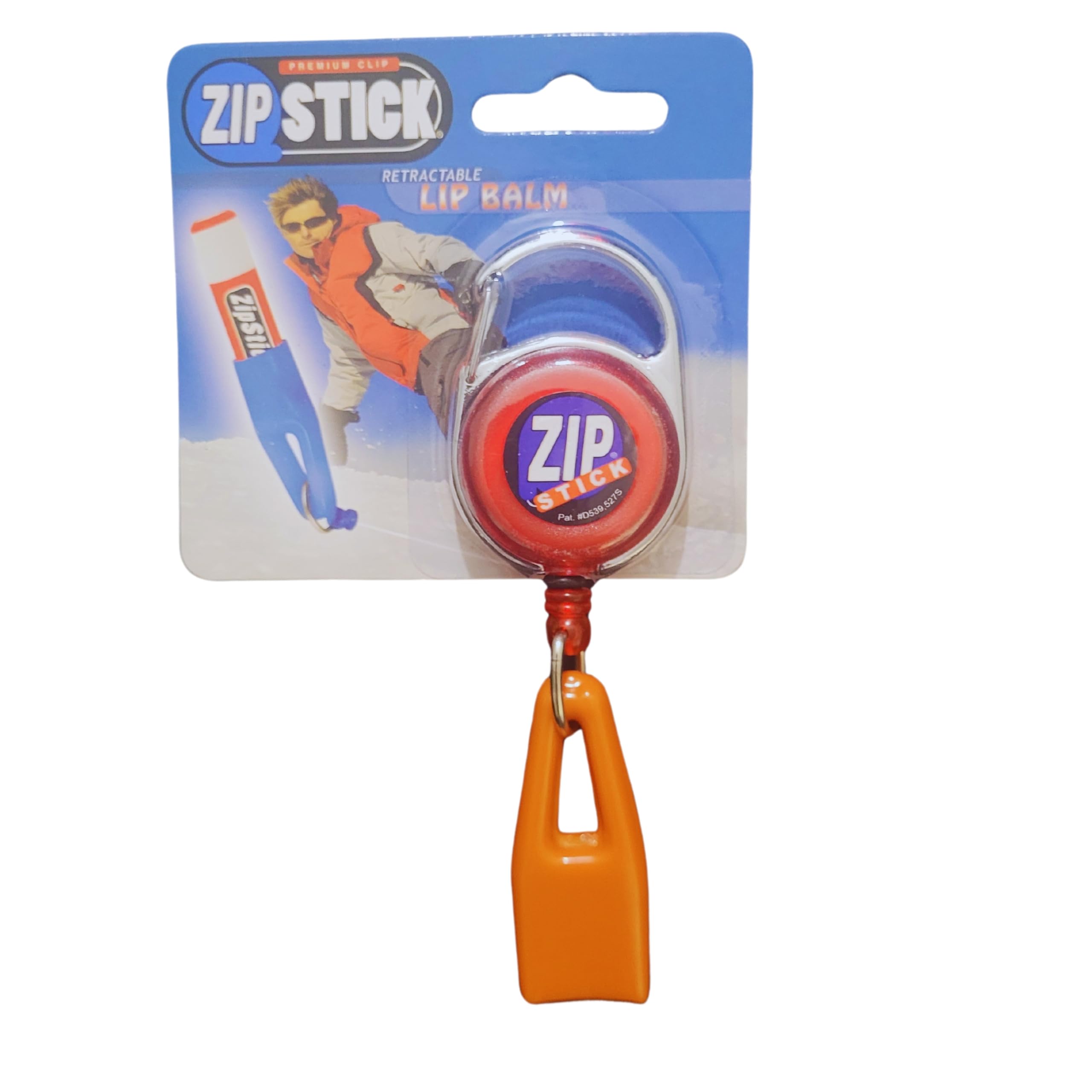 Red/Orange - Clip-On Retractable Lip Balm Holder (Standard Size)…, 1 Count (Pack of 1)