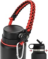 Vista 20 de Asa de cuerda de paracaídas para botellas Hydroflask 2.0 de boca ancha y estándar, con nuevo soporte de anillo de seguridad, 12oz - 64oz