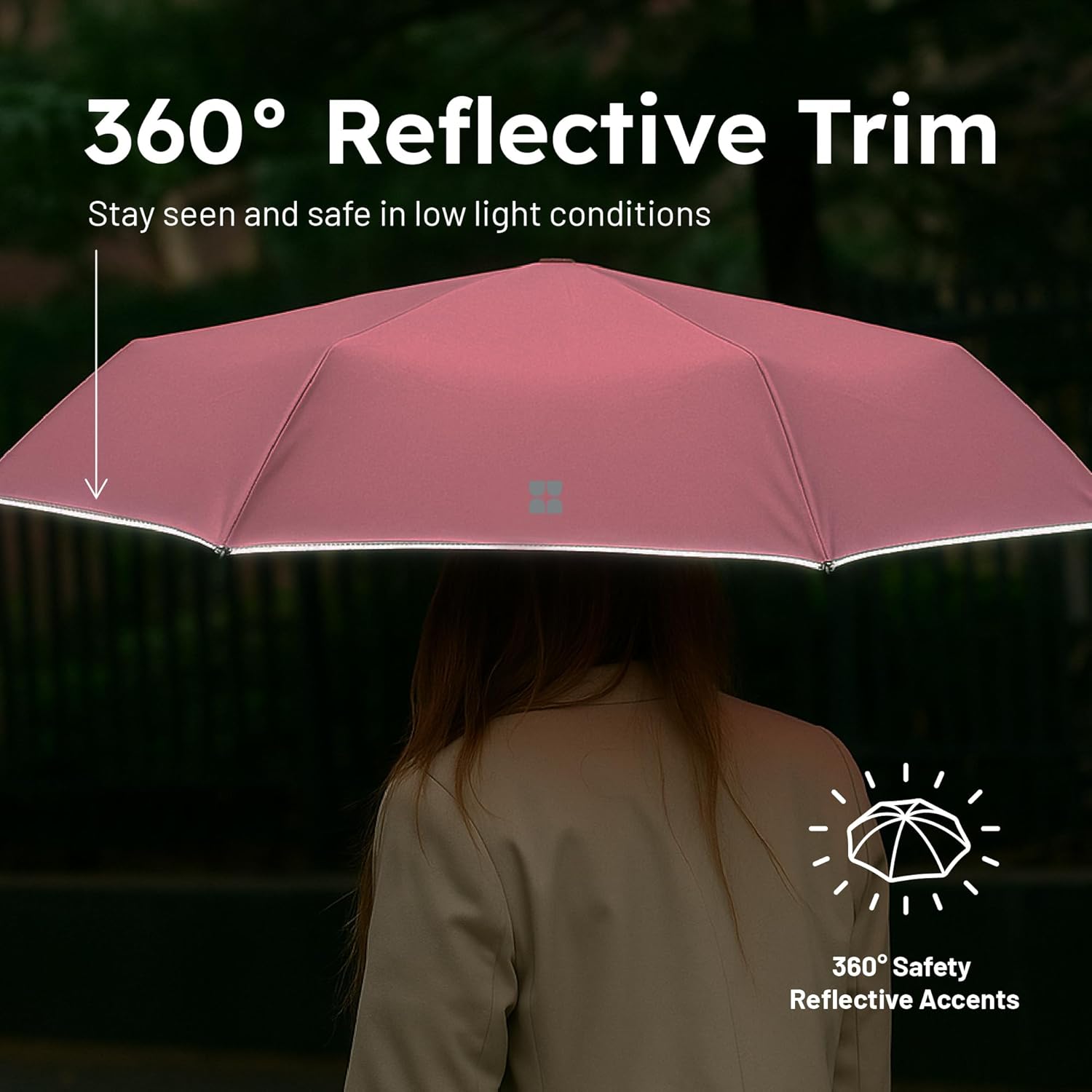 Weatherman Umbrella - Premium Small Compact Mini Umbrellas for Traveling - Windproof Umbrellaas Resists Up to 45 MPH Winds - Traveling Umbrellasa for Rain, Wind, Purse, Pocket, Backpack, Car - Portable Travel Umbrellas Easy Auto Open Close w/ Strong Fiberglass Frame - Image 7