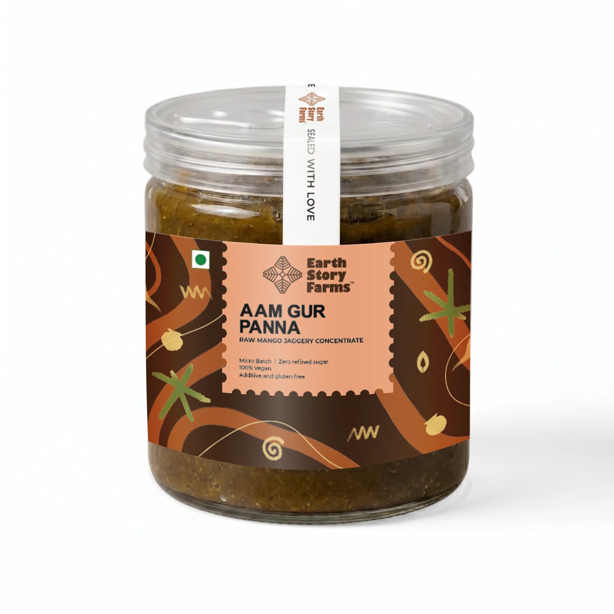 Earth Story Farms Aam Gur Panna Concentrate, Traditional Indian Summer Cooler Made with Raw Mango & Jaggery, No Refined Sugar, No Preservatives, Ready-to-Mix Drink Syrup, 350g-image-18