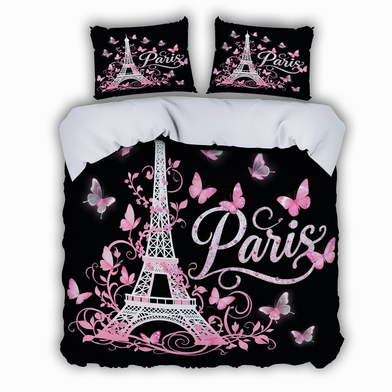 Parure de lit Tour Eiffel 3D pour s'endormir face au plus beau monument de Paris