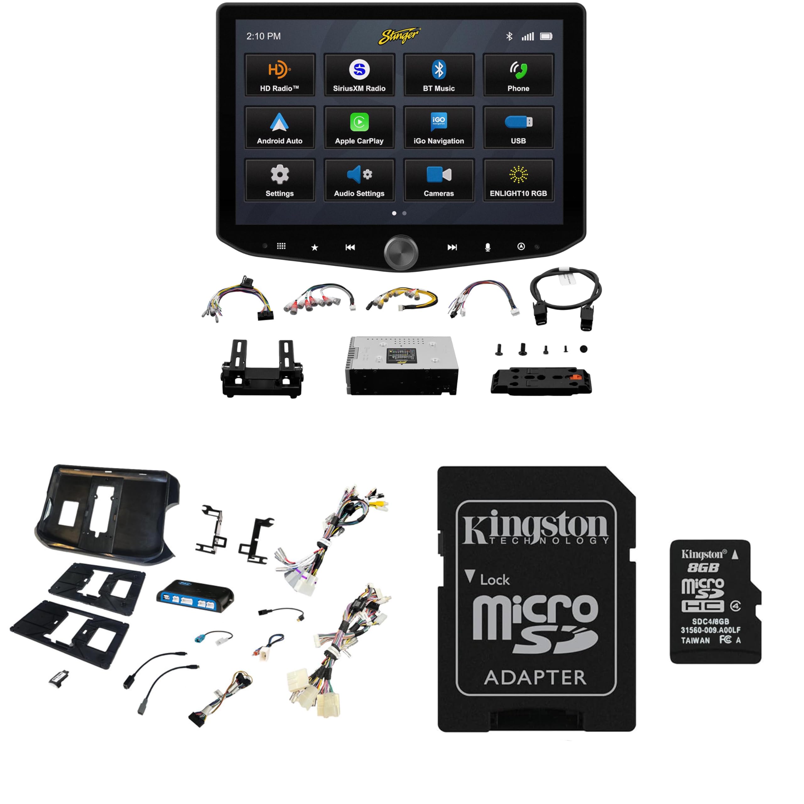 Stinger IX210 HORIZON10 10.1-inch Floating Multimedia INFOTAINMENT Display System with SR-TAC16HX Toyota Tacoma HORIZON10® Integration & Installation