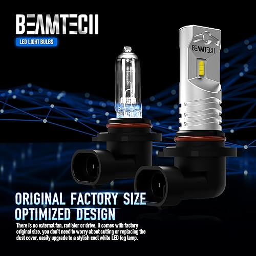 Miniatura 2 de BEAMTECH - Bombilla antiniebla LED H10, chips CSP 9145 9140 de 6500K, 800 lúmenes, xenón blanco extremadamente brillante