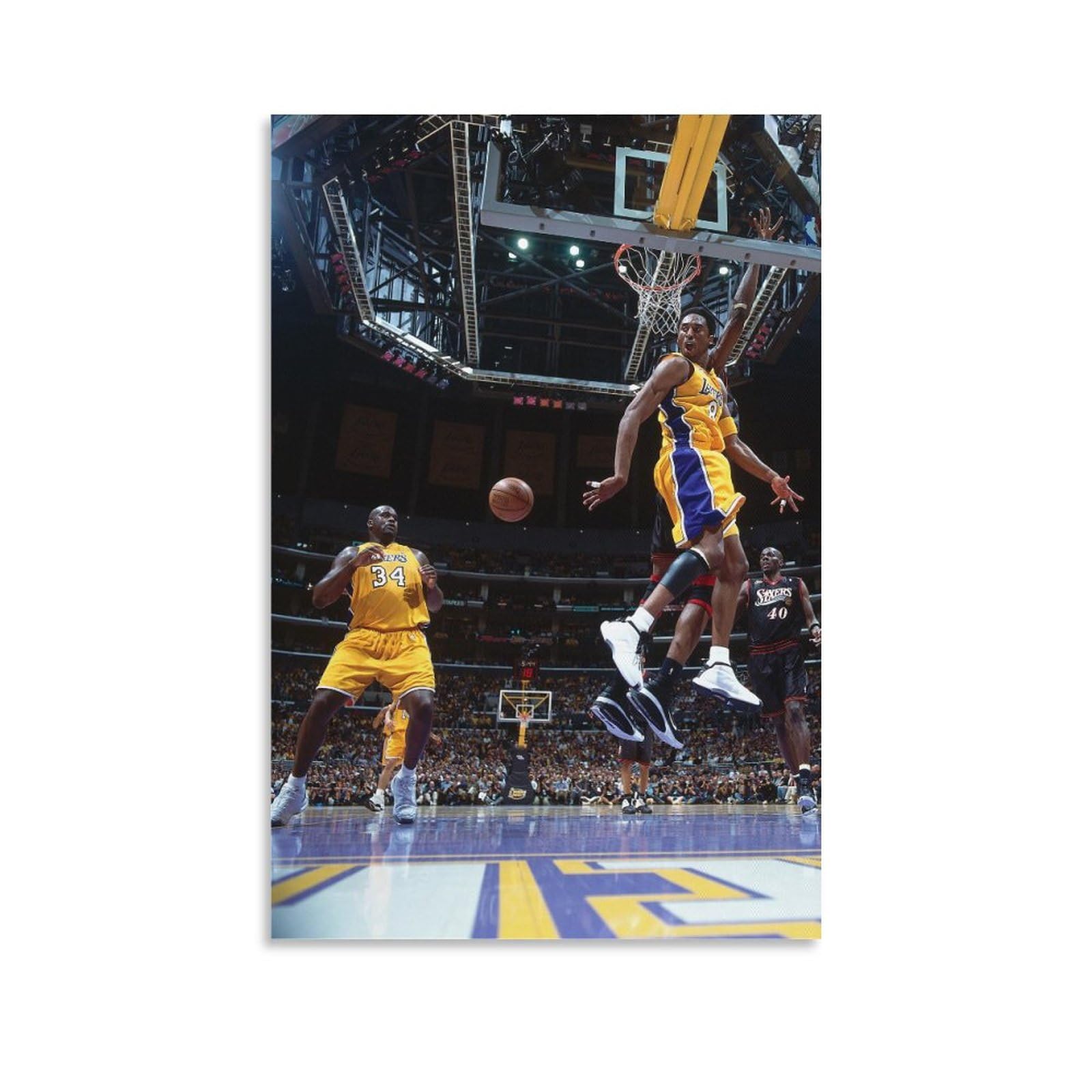 BIAOHAN Kobe Bryant Inspirational Poster Unframed 12"" x 18"" Canvas Wall Art, Basketball Star Player Sports Painting Decor, Motivational Artwork Room Home Office Gym Dormitory Wall Decor, Uframe-kb1