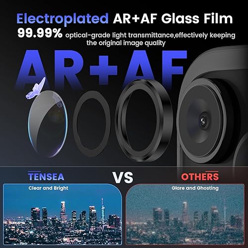 Miniatura 3 de Tensea Protector de lente de cámara para iPhone 15 Pro y iPhone 15 Pro Max, protector de pantalla de vidrio templado, cubierta de cámara, anillo