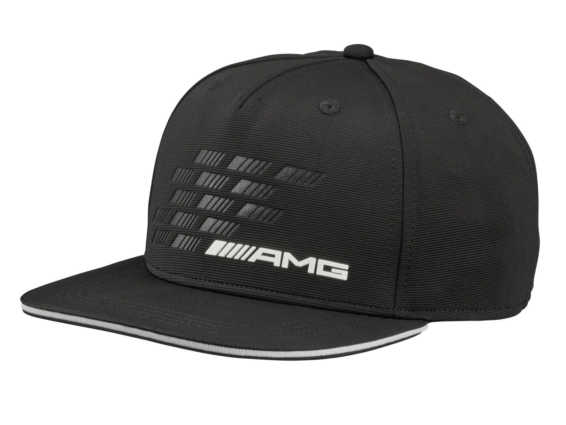 Mercedes-Benz AMG Unisex Snapback Cap, Schwarz, Verstellbar | Flat Brim, Recyceltes Polyester