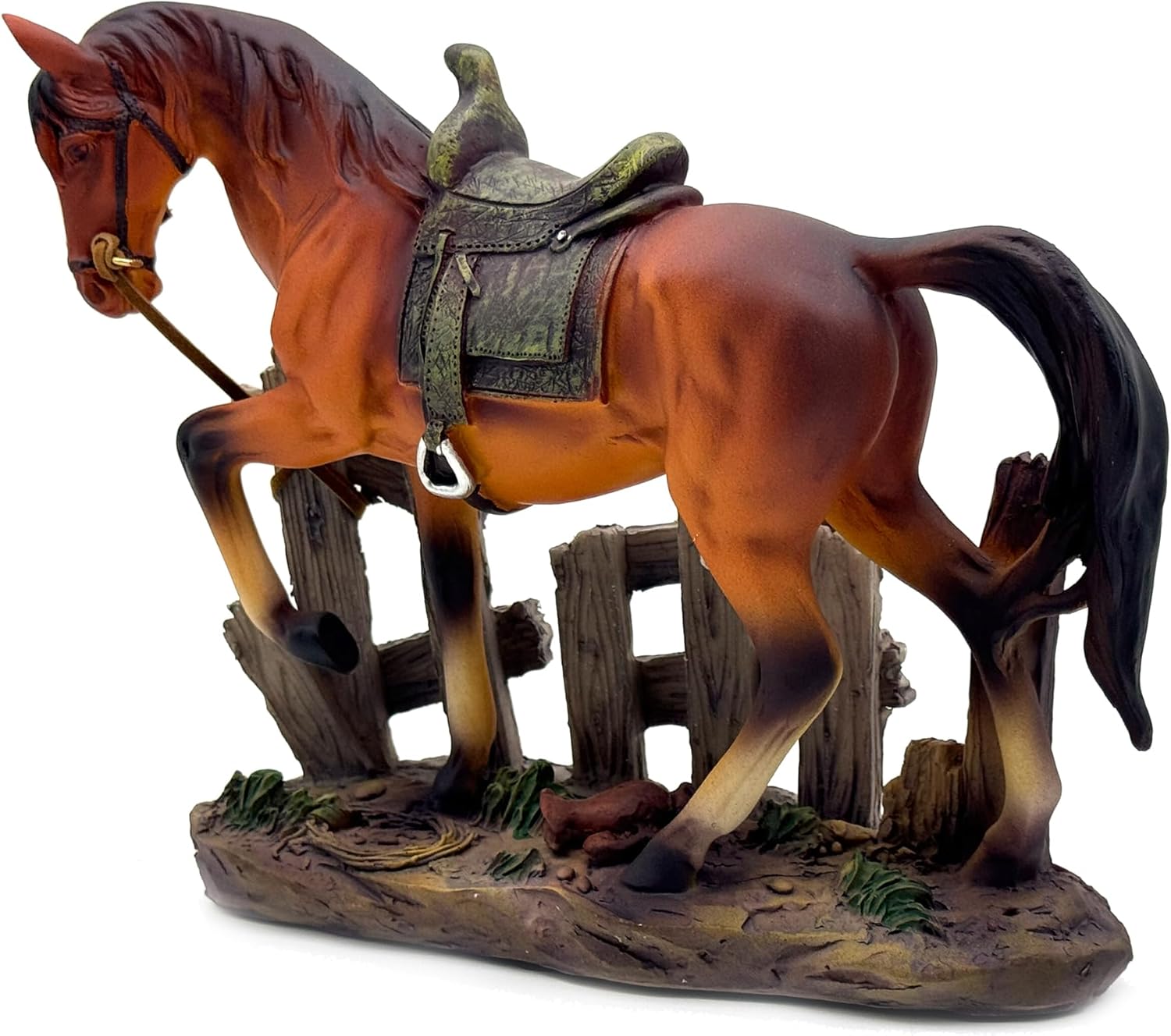 Horse Statue Brown Figurine Sculpture Resin Collectible Gifts for Horse Lover Office Home Decor Desk Accessories Decoration Garden Figurines Outdoor Decor