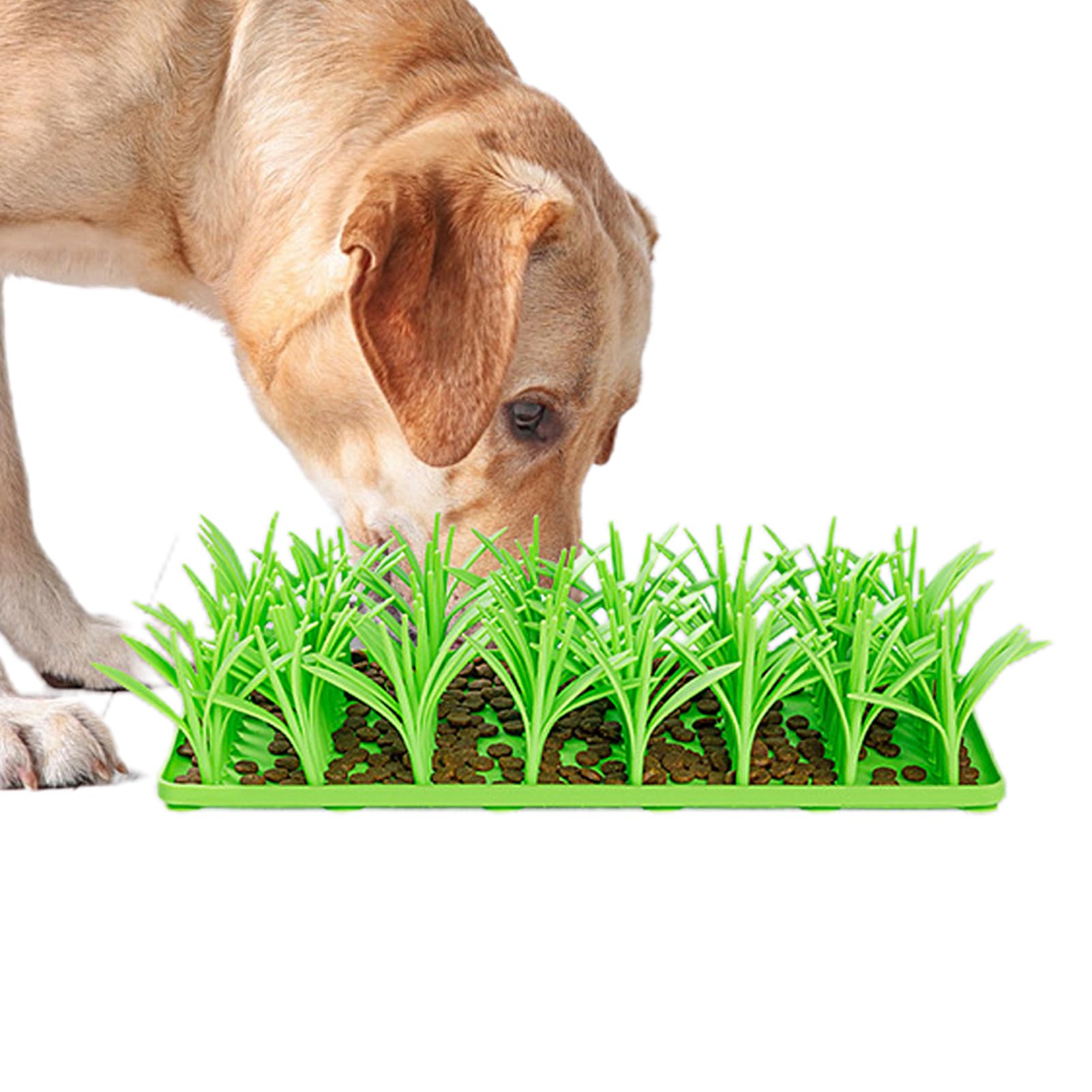 Silicone Grass Snuffle Pad, Anti Slip Cat Feeding Mat, Pet Interactive Sniffing Mat, with Multiple Small Suction Cups to Prevent Slipping and Food Spilling, Safe Material for Indoor Cats Dogs