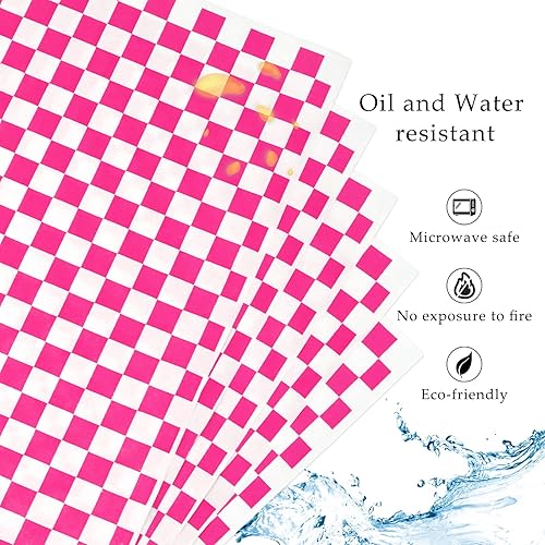 Miniatura 14 de 100 hojas de papel encerado seco a cuadros, forros de papel para canasta de alimentos de plástico, envolver pan y sándwiches (amarillo)