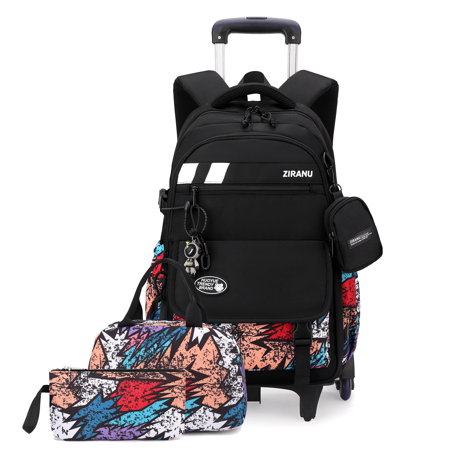 3pcs Sac à Dos a Roulette Primaire Cartable Scolaire Enfant Fille Sac Roulette Trolley Bagage Cabine Cartable a Roulette Fille Garcon Cartable Garcon Primaire