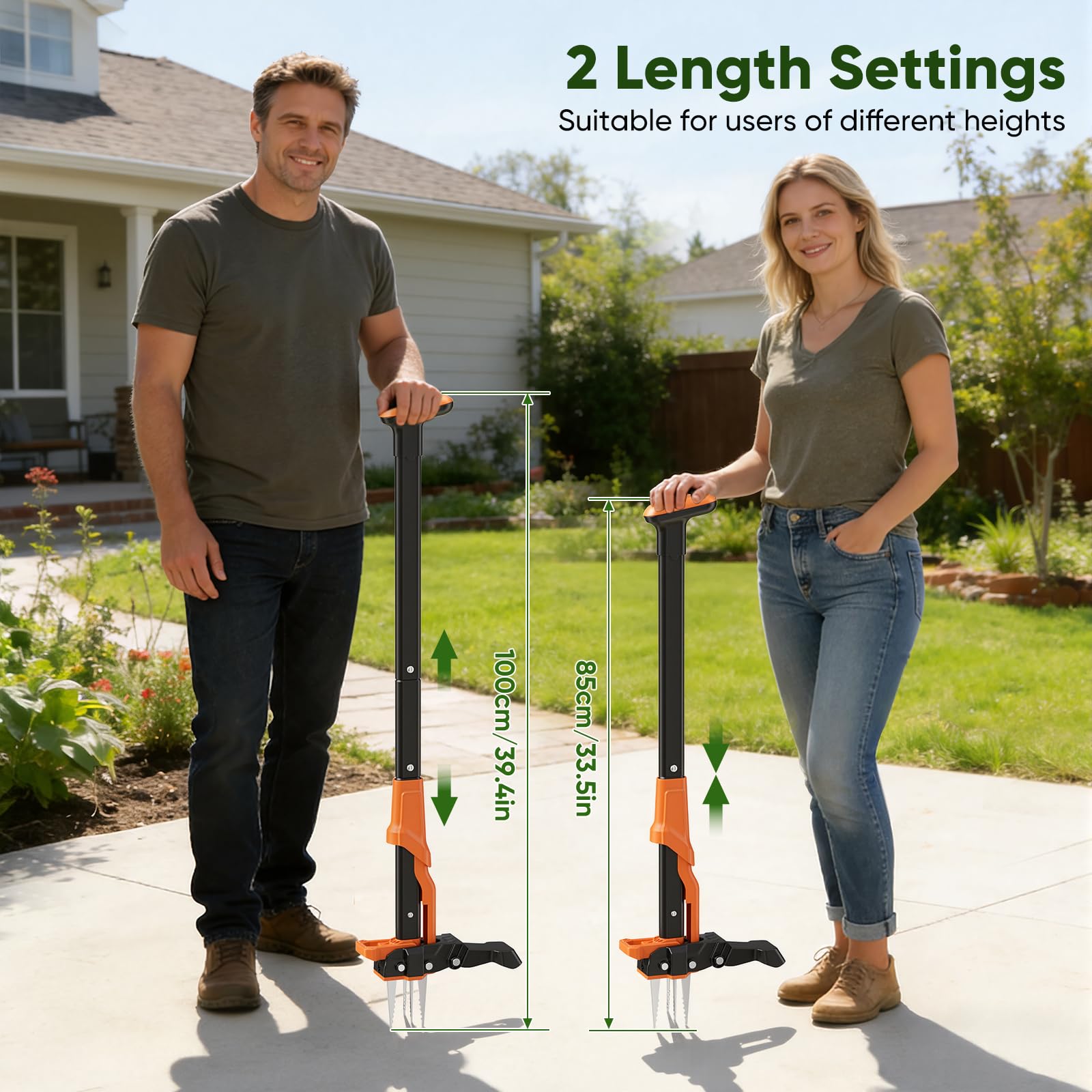 Weed Puller with 60L Garden Bag, Length 100cm, with 4 Strong Claws, Garden Tool for Lawn, Patio, Garden - 5