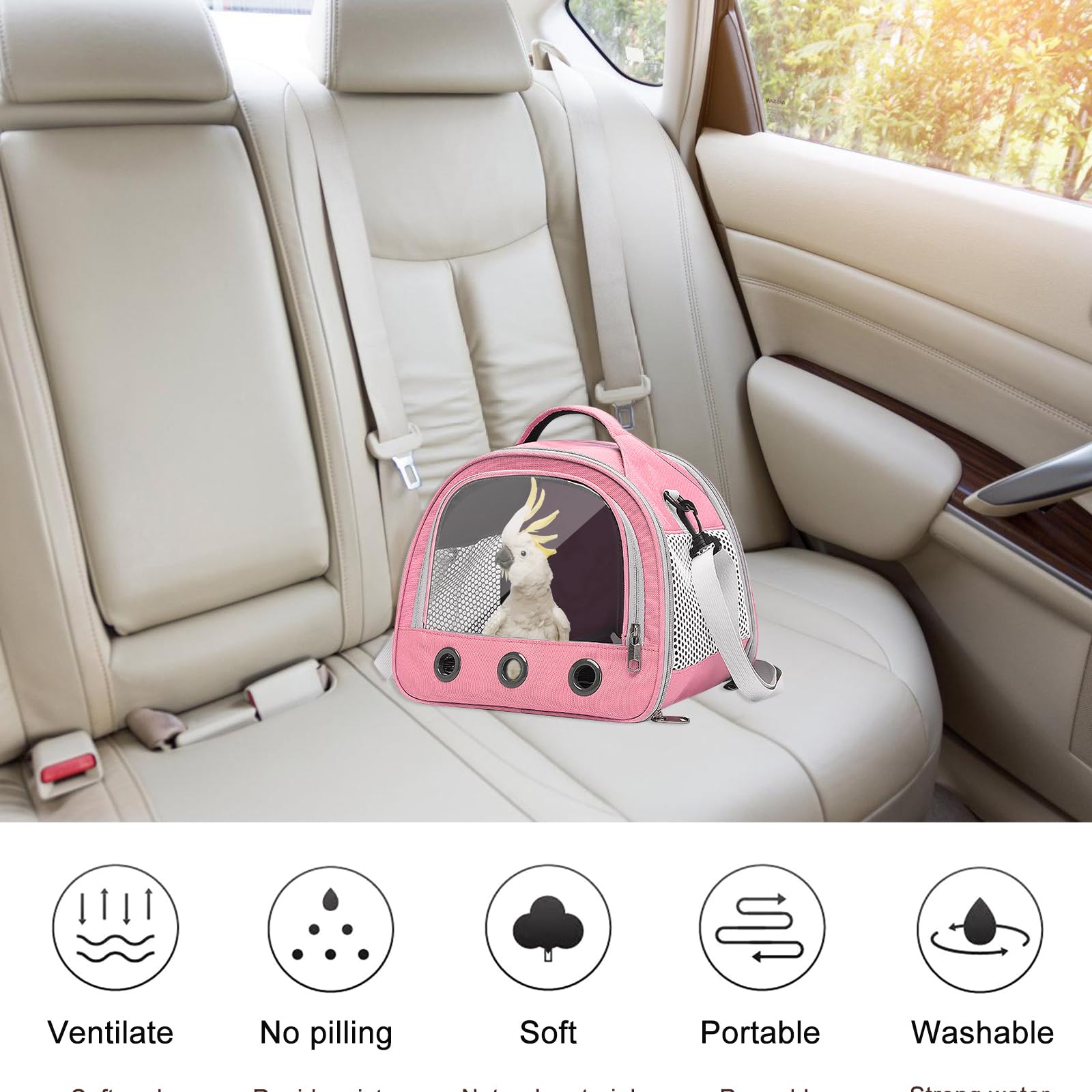 Sac de Transport pour Petits Animaux, Sac Transport Chat Chien, Cage Transport Lapin, Sac Chat Portable, Sac Voyage Chat Pliable, Sac de Voyage pour Animal, pour Oiseaux, Chatons, Chiots, Hamsters (P)