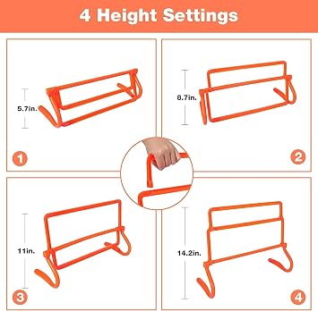 REDCAMP 6-pack agility hurdles, 4 height adjustable speed training hurdles,6m Agility Ladder & Cones Set