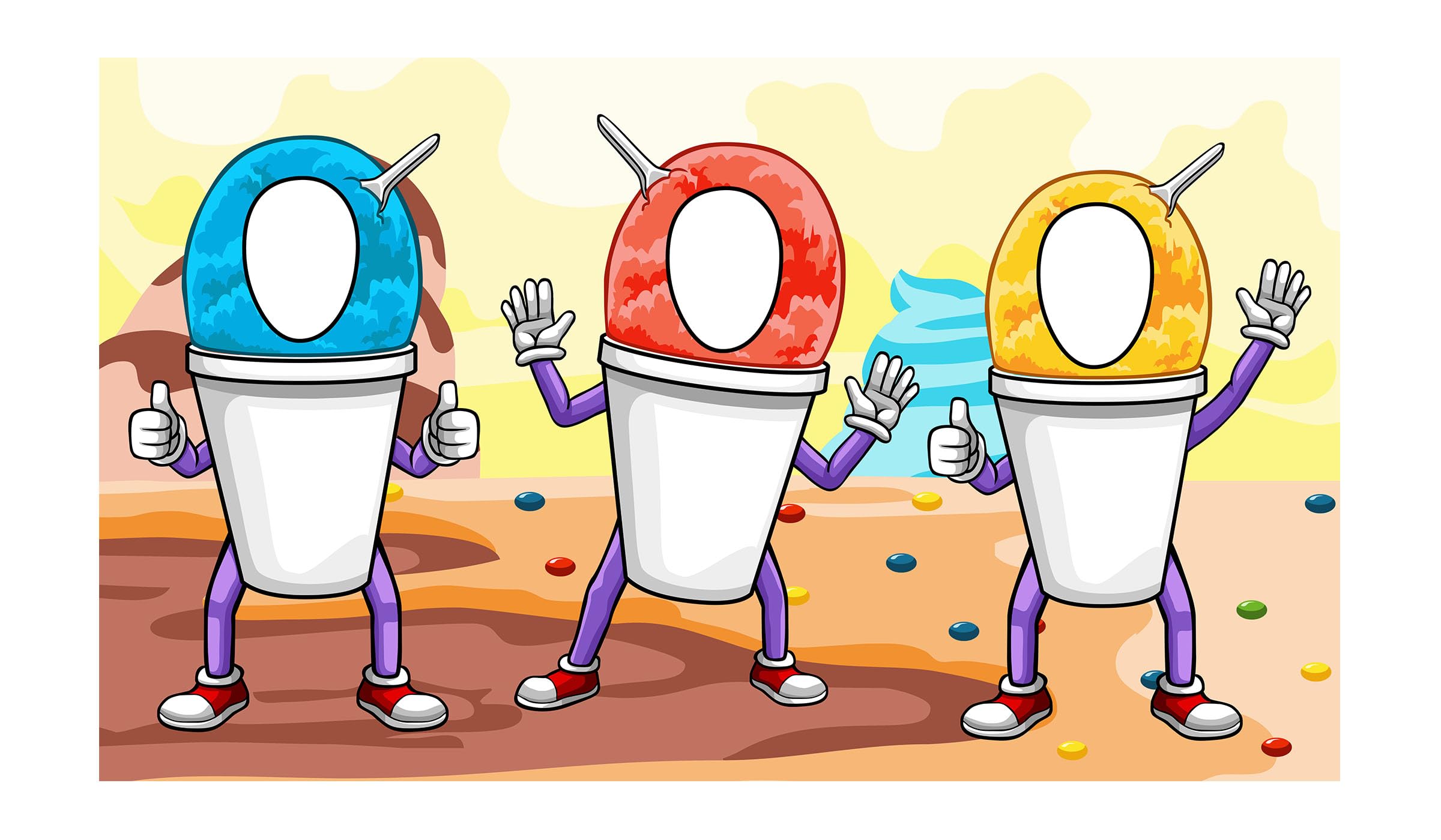 Water Ice Face Cutout. Hole in Face, Photo Banner Backdrop, Face Background, Play Party, Shaved Ice Party Decoration, Photo Props, Party Supplies