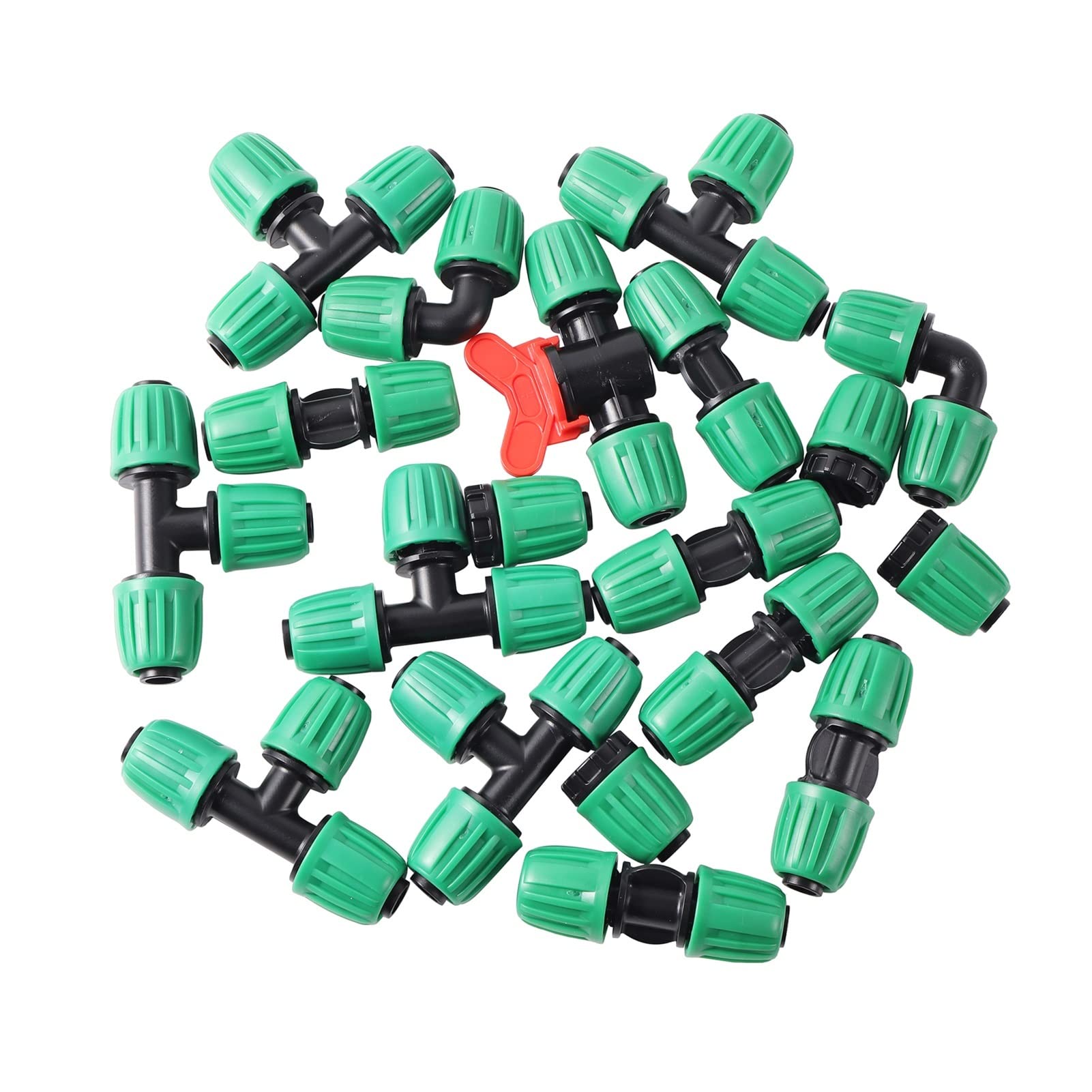 Adaptador de fontanería de jardín Kit de accesorios de riego para agricultura de jardín Kit de accesorios de riego automático Sistema de micro riego de 16 mm PE accesorios de tubería 19