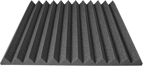Paneles de espuma acústica de 24 x 24 pulgadas, paquete de 12, 48 pies cuadrados, utilizados para reducción de sonido de estudio de grabación,