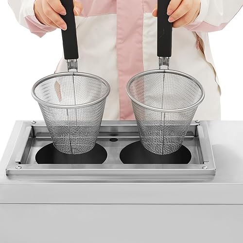 Miniatura 5 de Máquina eléctrica de cocción de pasta de 2500 W, cocina de pasta comercial con 2 filtros de fideos, caldera de pasta de fideos 110 V