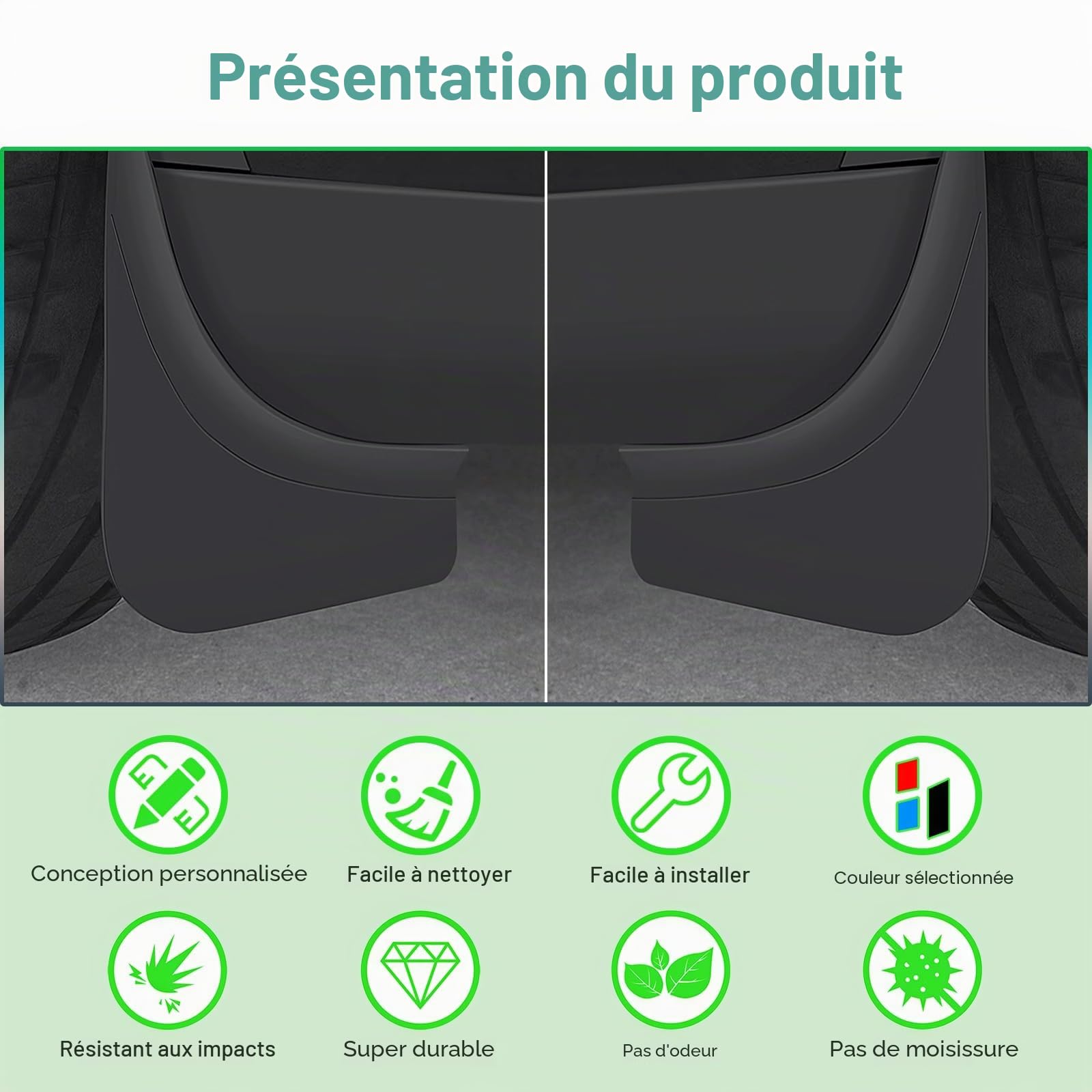 GAFAT 2025 2026 Tesla Model Y Juniper Premium Performance Garde-Boue Avant et Arrière, Protection, Pas de Perçage, Forte Ténacité, Tesla Model Y 2025 Accessoires [OEM Original] (4 PCS) [Pas Stαndαrd]