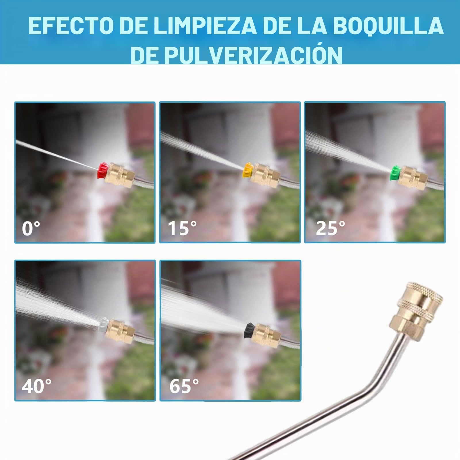 Varita de extensión para lavadora a presión, lanza de pulverización en ángulo de 90 grados/30 grados para Karcher K2 K3 K4 K5 K6 K7, con 5 boquillas de pulverización (30 grados)