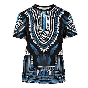 NLZI African Shirts for Men Unisex Dashiki Attire Clothing