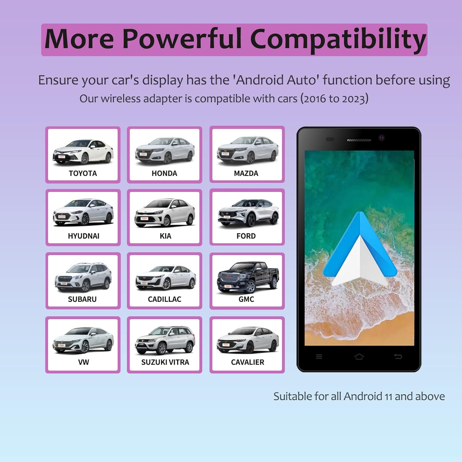 wireless android auto adapter wireless aa dongle convert oem wired to wireless plug play for android phone and car 2016 2023