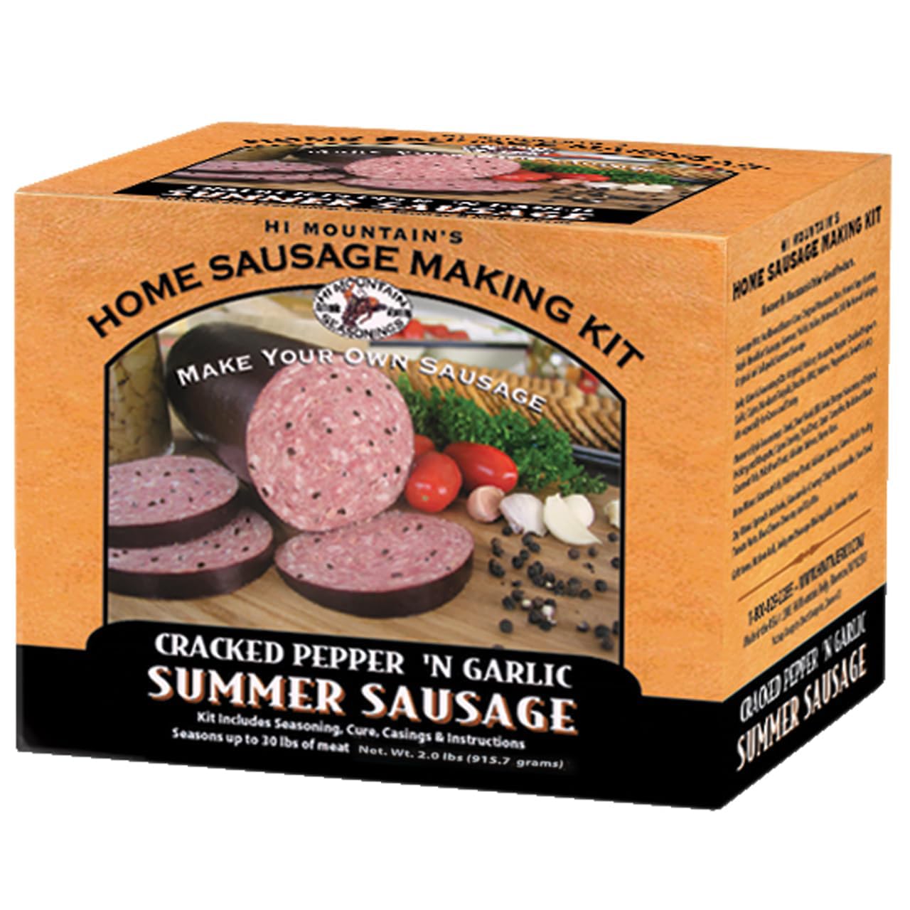 Hi Mountain OLD FASHIONED BOLOGNA Seasoning Kit | Includes 10 Casings, Seasoning, Cure, & Simple-to-Follow Directions | Ideal for Beef, Pork, Venison, Deer & Wild Game | Makes up to 30 lbs