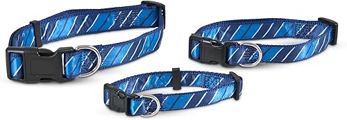 Miniatura 2 de Aspen Pet 11461 Collar para mascotas, 34 x 14 a 20 pulgadas, rayas azules