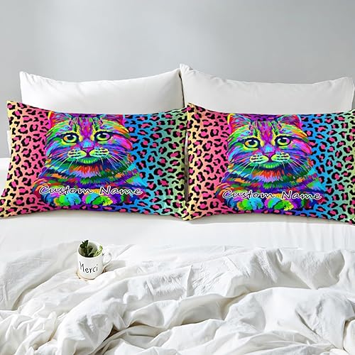 Miniatura 5 de Erosebridal Juego de sábanas personalizadas con estampado de leopardo, juego de sábanas con estampado de guepardo, juego de sábanas con degradado de