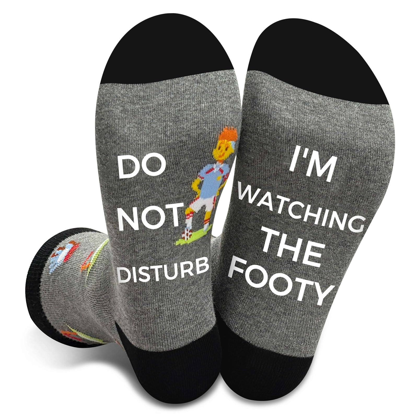 Si Tu Vois Ça Unisex Football-Gray Novelty Socks Gifts Men's Sock Women's Funky Socks Mens Cotton Calf Creative Personalised Socks Thanksgiving Day Mother's Day Birthday Christmas Father's Day Boyfriend Football Gifts Uk 7-11