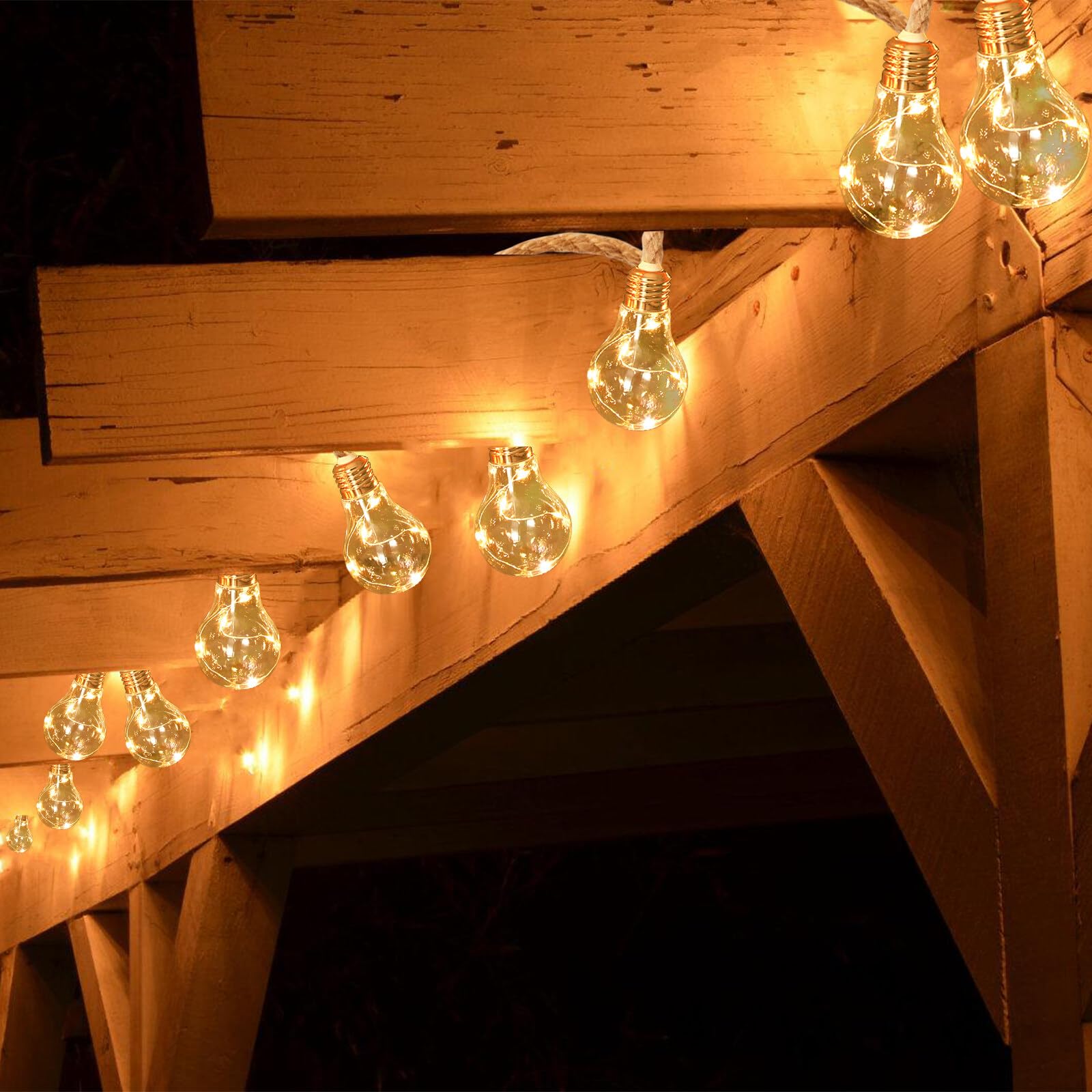 Luci Solari Per Esterni 10 LED - Catena 3,5m Con 8 Modalità, Impermeabile IP65 - Foto 5