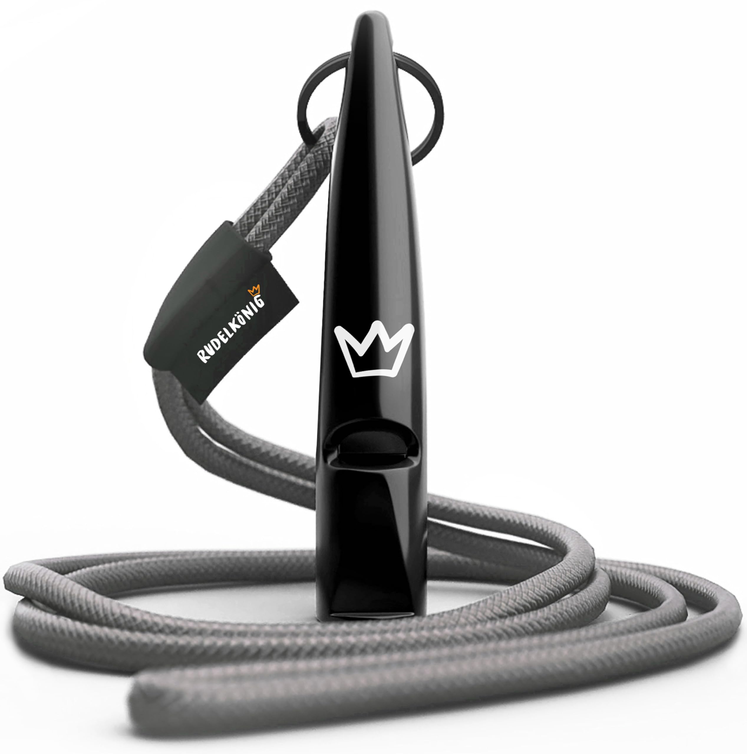 Rudelkönig Hundepfeife für Rückruf - Professionelle Trainingspfeife mit genormter Frequenz und Pfeifenband - Erziehungshilfen für Hunde